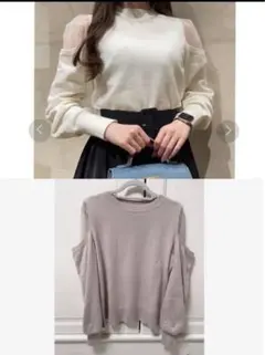 SNIDELシースルーショルダーニットトップス