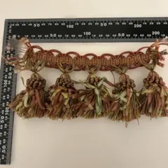 タッセル付き装飾リボン ブラウン グリーン