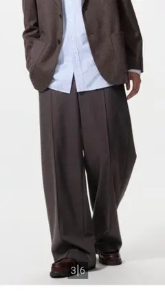 美品ユニクロ　ブラッシュドジャージーワイドパンツ/丈長め