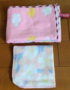 ガーゼ タオル ハンカチ　2枚　ピンク