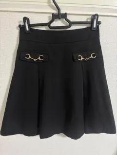 INGNI フラットビット付きフレアミニスカート ブラックのサムネイル