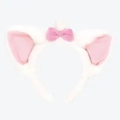 マリーちゃん　フリー　ディズニー　カチューシャ 猫耳 白 ピンク リボン　マリー