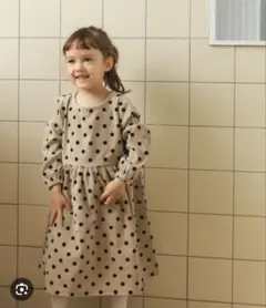 ペアマノン⋆ドット長袖ワンピース 110cm