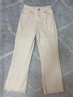 Muléau ベージュ フレアパンツ　XS 鈴本美愉