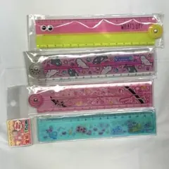 平成女児 定規 4本 まとめ売り 新品・未使用 くじら おんぷ