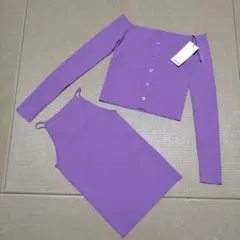 マウジーMOUSSY パープル セットアップ FREE　タグ付極美品