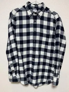 UNIQLO チェック柄 ネイビー 白 ネルシャツ Mサイズ