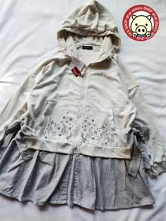 【新品】ドラッグストアーズ　パーカーワンピース　刺繍　花柄　リボン