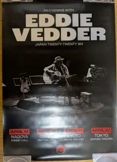 （未使用）Eddie Vedder 日本ツアー東京限定ポスター Eddie Vedder is hitting the road on his first ever solo tour of