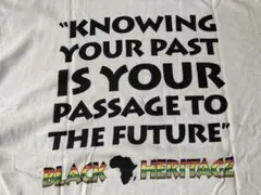 90S レゲエ BLACK HERITAGE 両面プリント ビンテージ Tシャツ