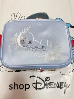 シンデレラ 城 化粧バニティーポーチ おむつ入れ ディズニーストア 新品 ブルー