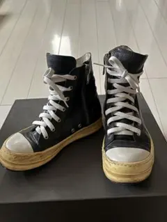 Rick Owens RAMONES ハイカットスニーカー　レザー　24cmのサムネイル