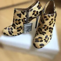 ZARA レオパードハラコショートブーツ　本革