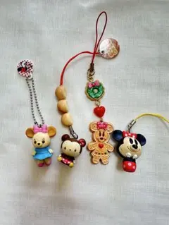 ディズニー　ミニー　キーホルダー4個セット