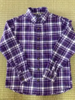 UNIQLO　ユニクロ　チェック　ネルシャツ　紫　パープル　150cm