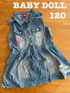 BABY DOLL デニムワンピース 120 ノースリーブ　女