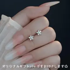 【新品】ジルコニア ミニ 花 星 フラワー ピアス シルバー L031