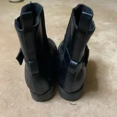 ブラック サイドゴアブーツ レザー