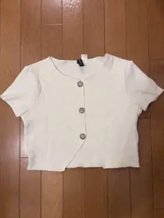 H&M DIVIDED 半袖ニット ホワイト