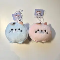 DOSHISHA ぬいぐるみ 猫の顔 青とピンク