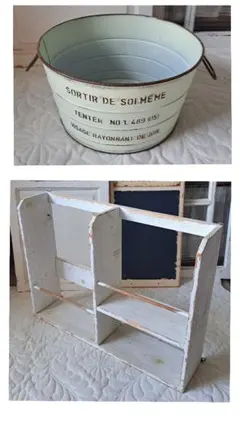ティアラ ブリキ缶フラワー缶 アンティークホーロー WATER TUB - メルカリ