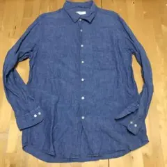 ユニクロ　プレミアムリネンシャツ　ライトブルー　XL 長袖