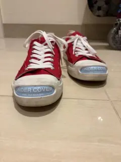 UNDERCOVER レッド キャンバススニーカー