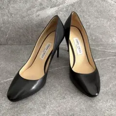 【極美品】JIMMY CHOO レザー ポインテッドトゥ パンプス ブラック