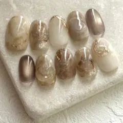 ニュアンスネイルチップ　No.60 インクネイル　ミラーネイル　マグネットネイル