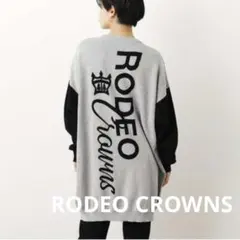 RODEO CROWNS BIGロゴジャガードニットワンピース F グレー