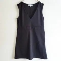 ロペピクニック　ワンピース　Vネック　フレア　綺麗め　黒　38 トノースリーブ