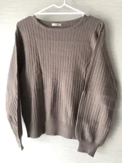 Honeys CINEMA CLUBリブ編みブラウン長袖セーター M