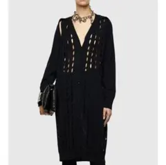 極美品 21SS ディーゼル 2WAY シースルー ロングカーディガン XS