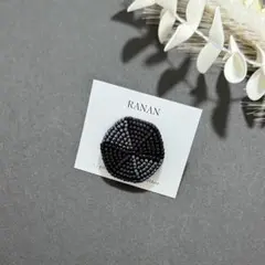 ビーズヘアゴム ブラック・グレー　(H-01)