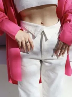 EVRIS ウエストデザインストレートデニムパンツのサムネイル