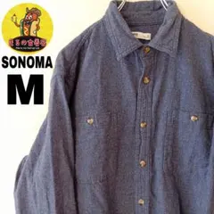 USA古着 MOSSIMO　ネルシャツM　ネイビーのサムネイル