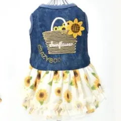 Crazy Boo ひまわりシフォンワンピ ネイビー XLのサムネイル