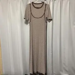 LAKOLE ボーダー ロング キャミワンピース M