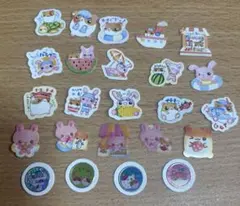 平成レトロ　ハムスター　うさぎ　シール