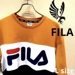 Tシャツ　フィラ　☆大人気マスタード色☆ 【ビッグロゴ】L希少