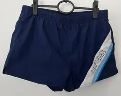 ロゴ入り 水着 レトロ　メンズ　海水パンツ　ブルー　L 90's