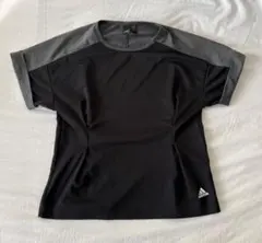 adidas ランニングウェア　トップス　M 黒/グレー