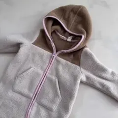 【美品】【GAP】フリースフード付きアウター ベージュブラウン6〜12ヶ月