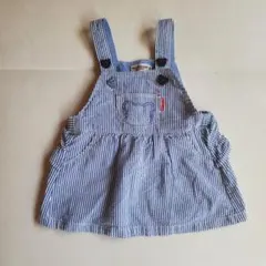 ミキハウス Hot Biscuits ストライプ ベビー ジャンパースカート80