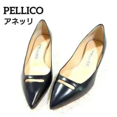 PELLICO アネッリ ポインテッドトゥ レザーパンプス ダークネイビー