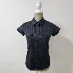 【廃盤・極美品】ルコックゴルフ レディース 半袖シャツ 濃紺 M ストレッチ