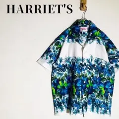 ハリエッツ 　90s　ハワイ製　ヴィンテージ　アロハシャツ　ハイビスカス　ブルーのサムネイル