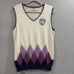 adabat レディース　アーガイル柄 Vネックベスト 日本製