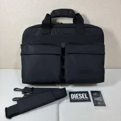 【未使用品】DIESEL ロゴ 2WAY ビジネスバッグ ブラックのサムネイル