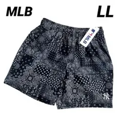 ニューヨーク・ヤンキース ハーフパンツ　ペイズリー　バンダナ柄　LL 黒　新品のサムネイル